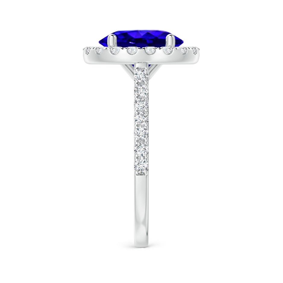 10x8mm AAAA Oval Tanzanite Halo Ring with Diamond Accents in White Gold side-2