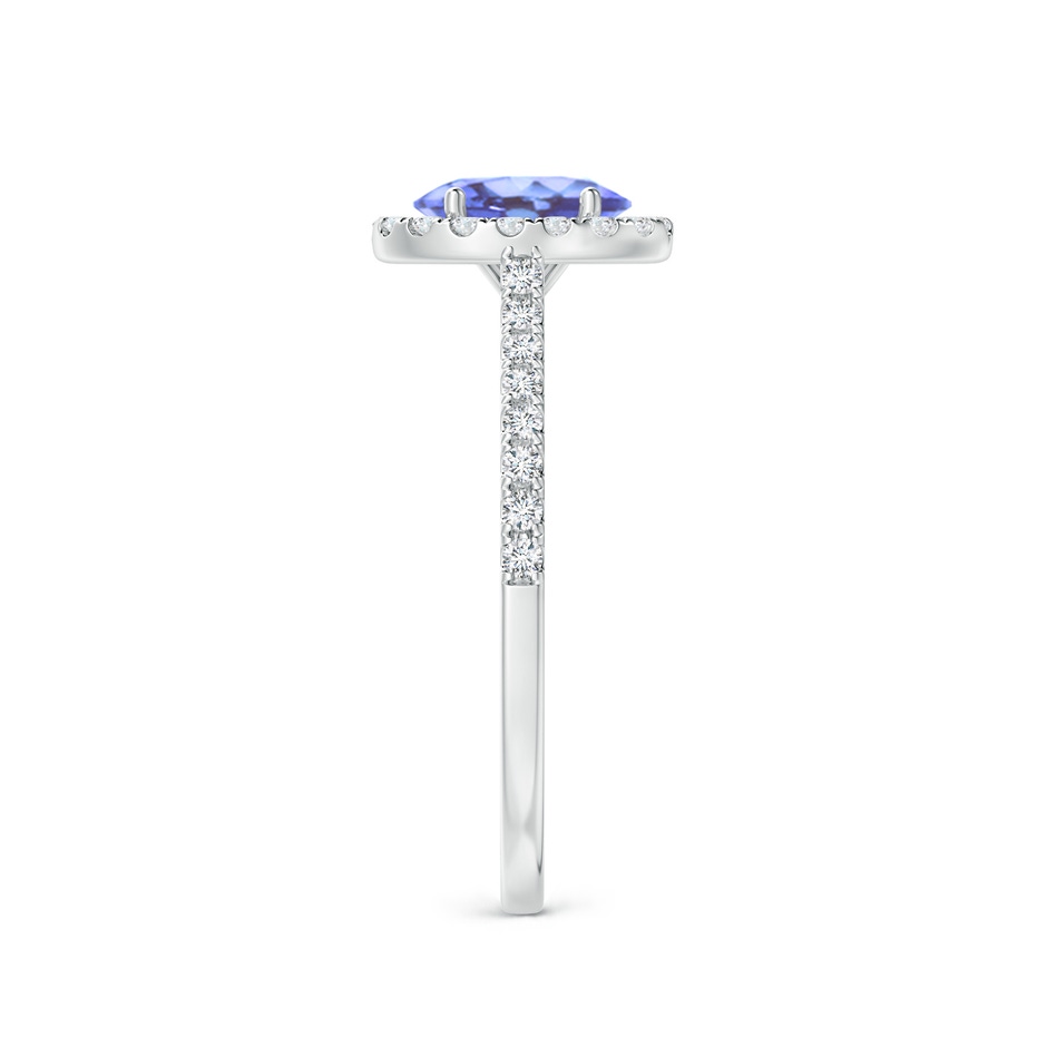 7x5mm A Oval Tanzanite Halo Ring with Diamond Accents in 10K White Gold product image