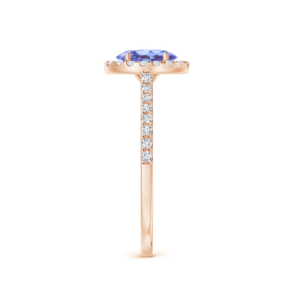 7x5mm A Oval Tanzanite Halo Ring with Diamond Accents in Rose Gold side-2