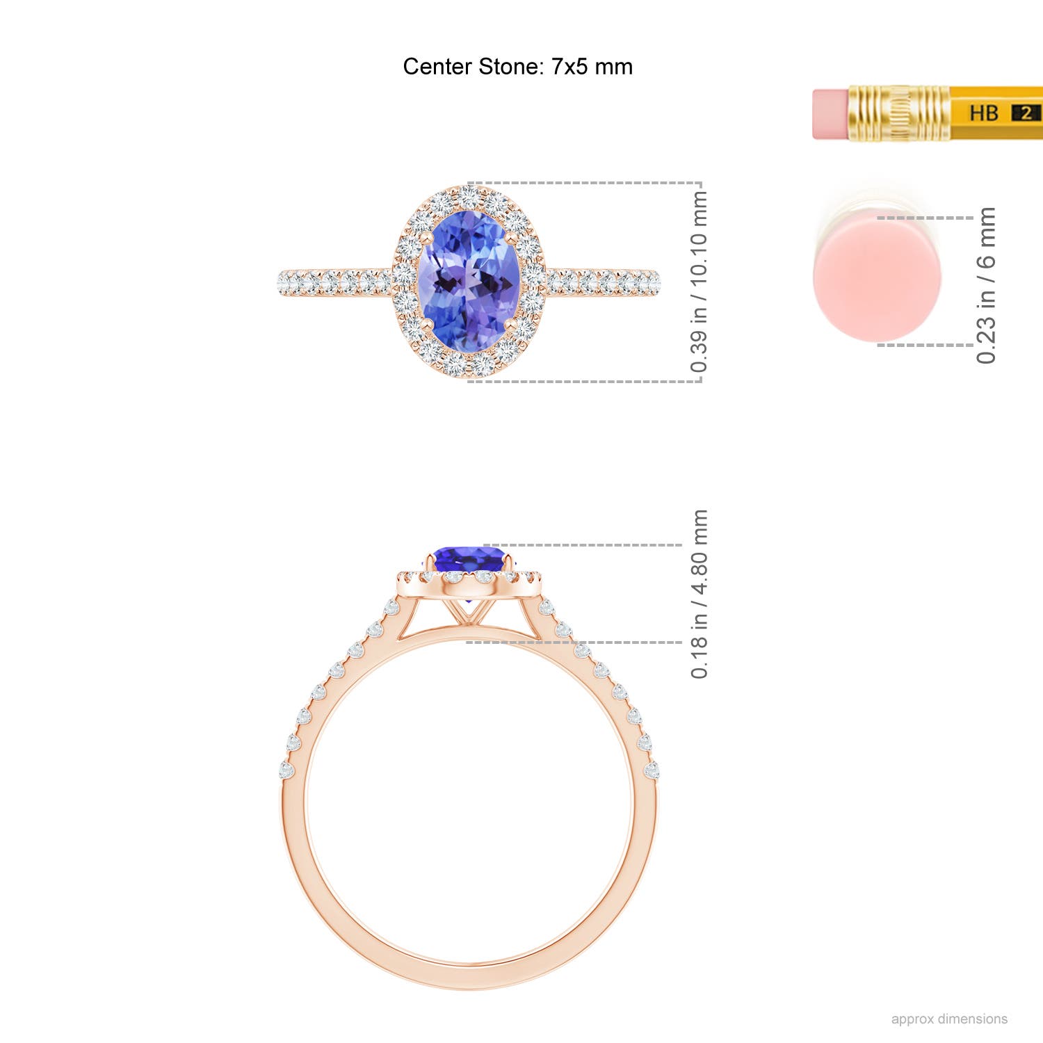 AA - Tanzanite / 1.06 CT / 14 KT Rose Gold