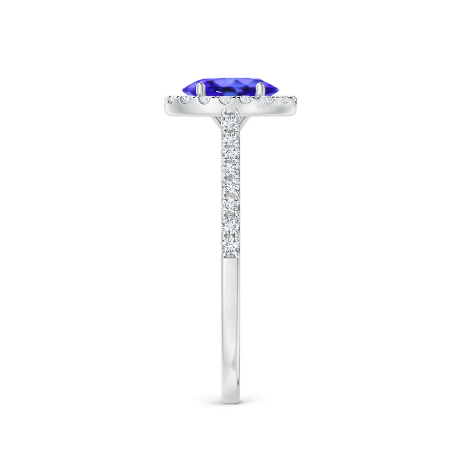 7x5mm AAA Oval Tanzanite Halo Ring with Diamond Accents in White Gold side-2
