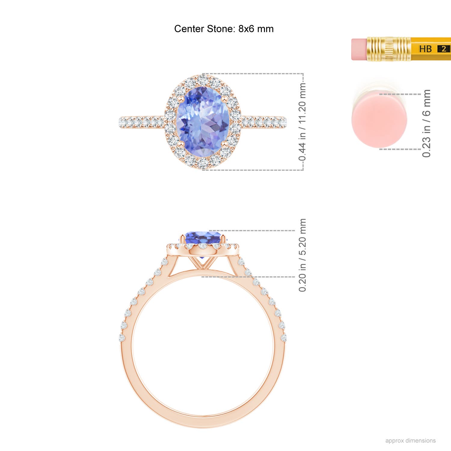 A - Tanzanite / 1.59 CT / 14 KT Rose Gold