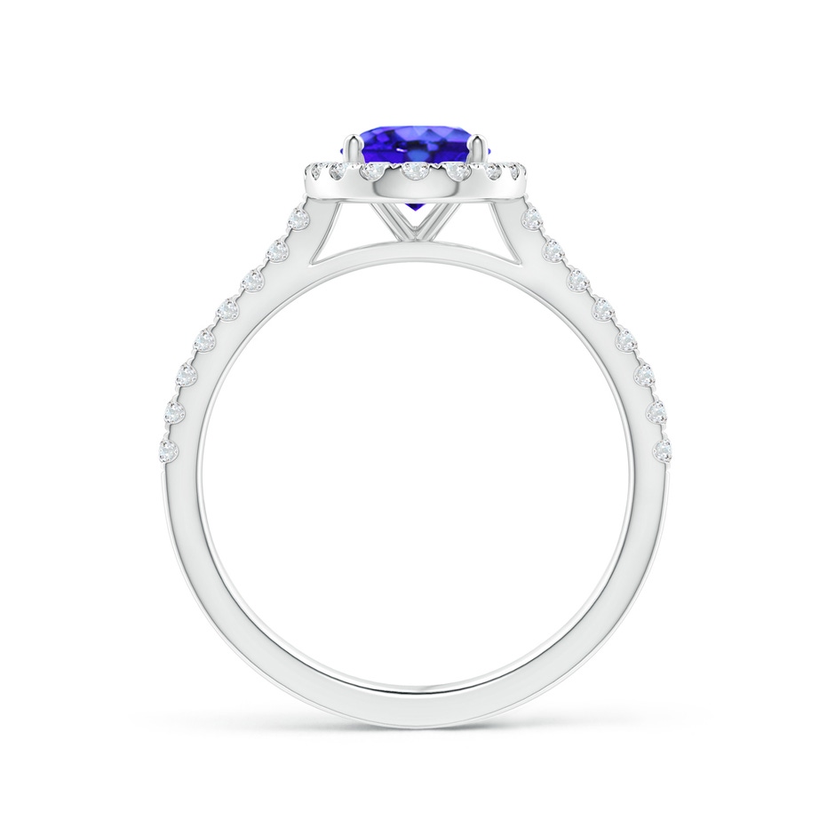 8x6mm AAA Oval Tanzanite Halo Ring with Diamond Accents in P950 Platinum side-1
