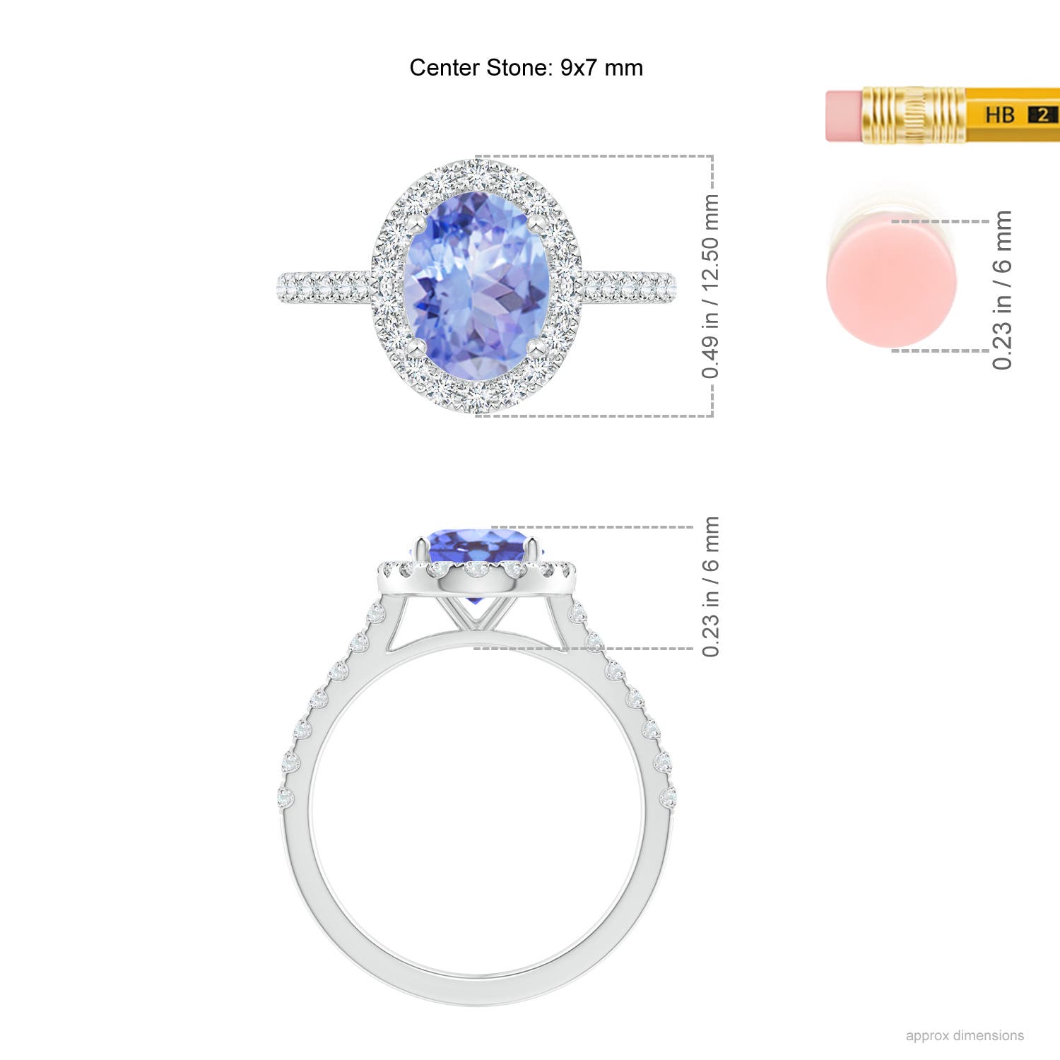 A - Tanzanite / 2.35 CT / 14 KT White Gold