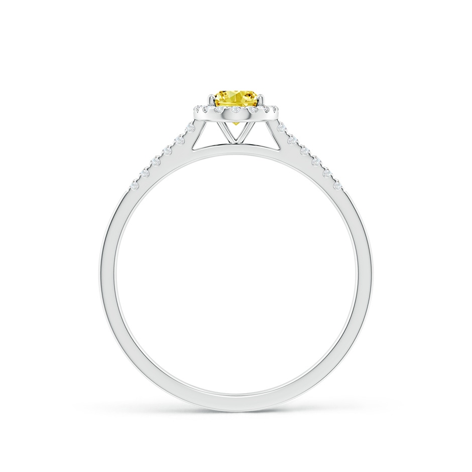 6x4mm AAAA Oval Fancy Intense Yellow Diamond Halo Ring in P950 Platinum side 199