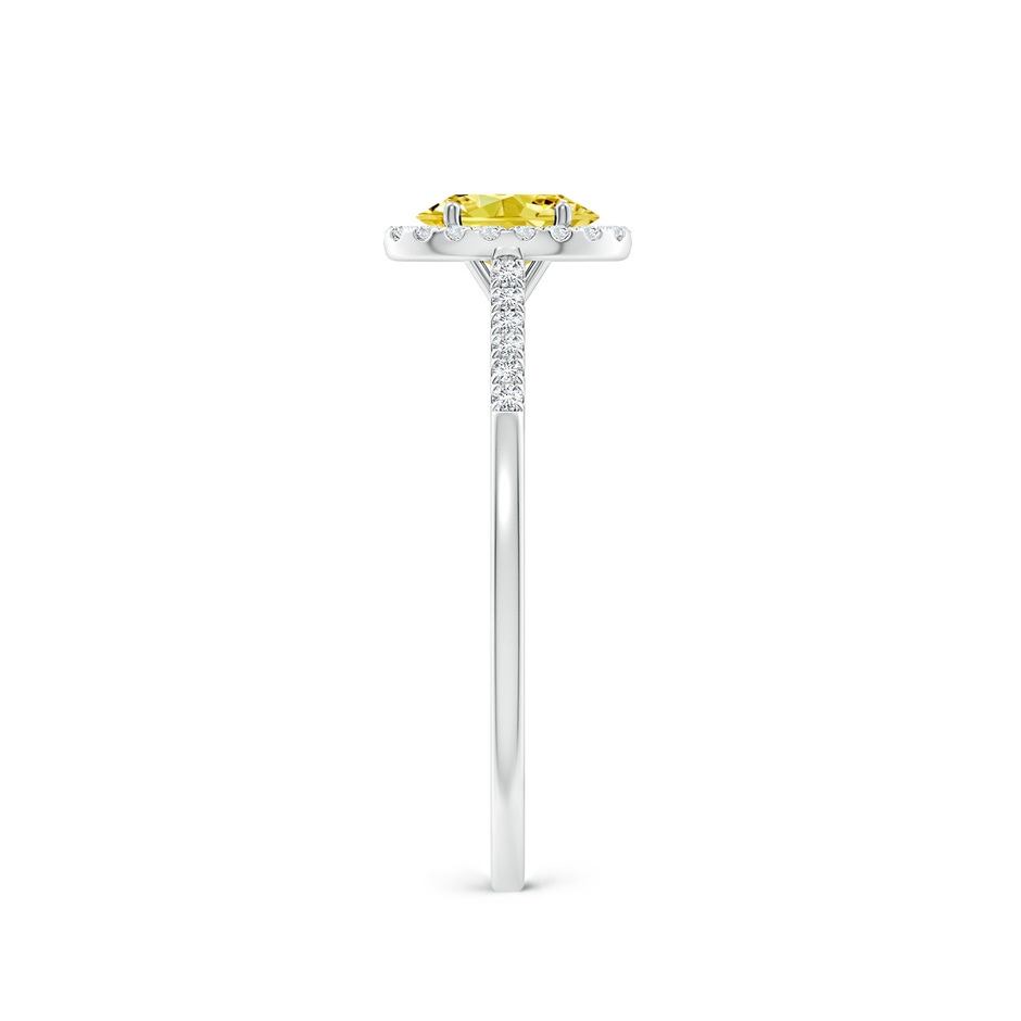 6x4mm AAAA Oval Fancy Intense Yellow Diamond Halo Ring in P950 Platinum side 299