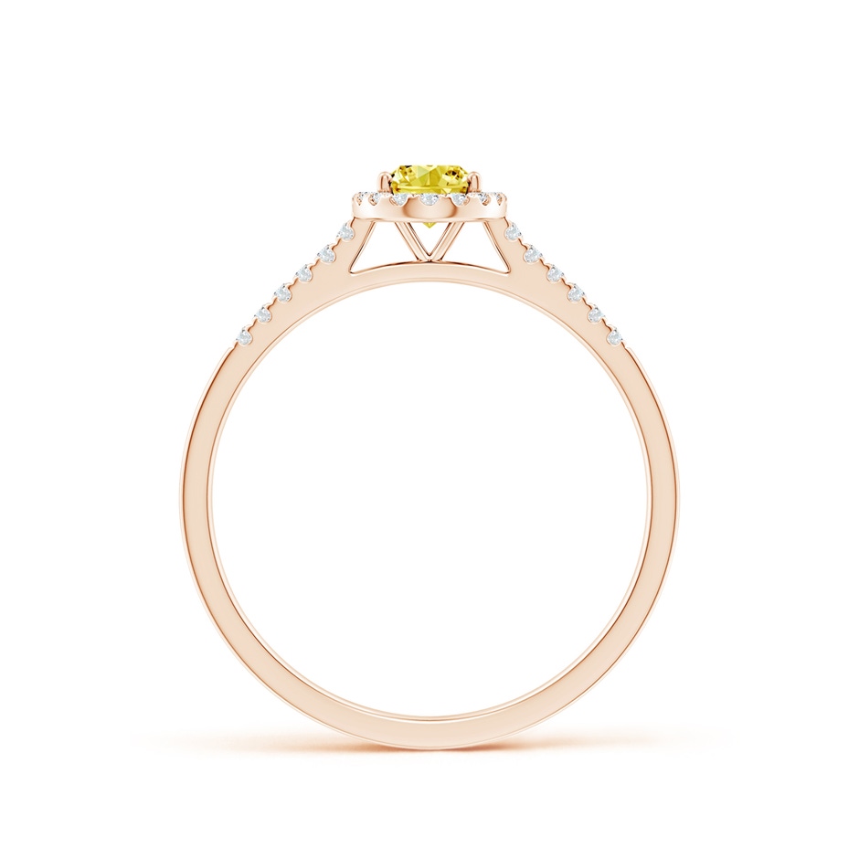 6x4mm AAAA Oval Fancy Intense Yellow Diamond Halo Ring in Rose Gold side 199