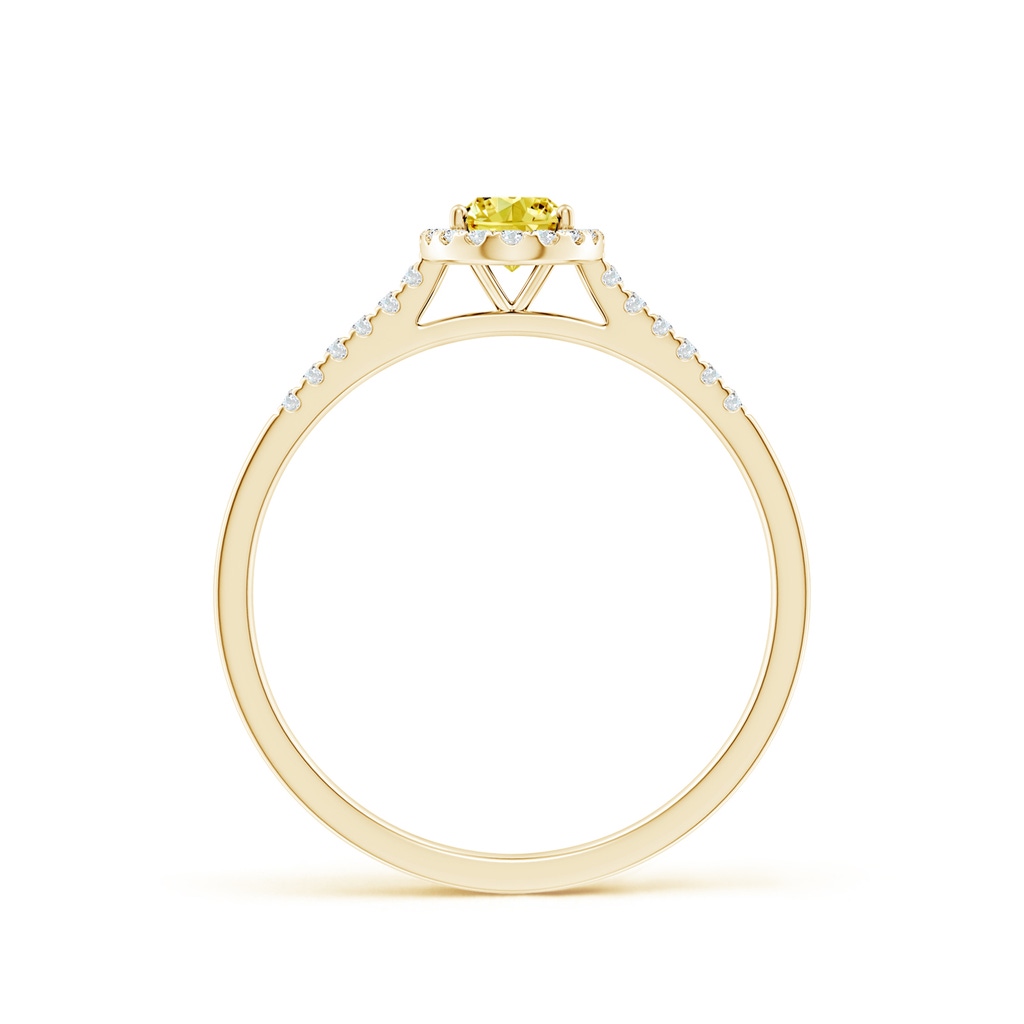6x4mm AAAA Oval Fancy Intense Yellow Diamond Halo Ring in Yellow Gold - side 199