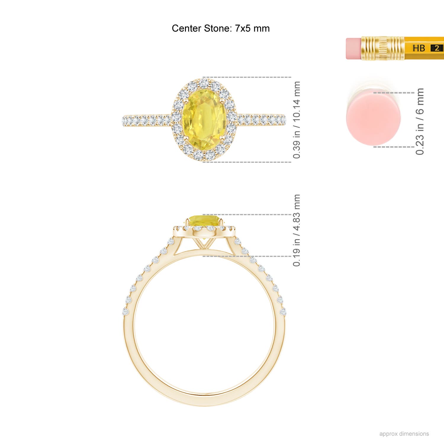 A - Yellow Sapphire / 1.26 CT / 14 KT Yellow Gold