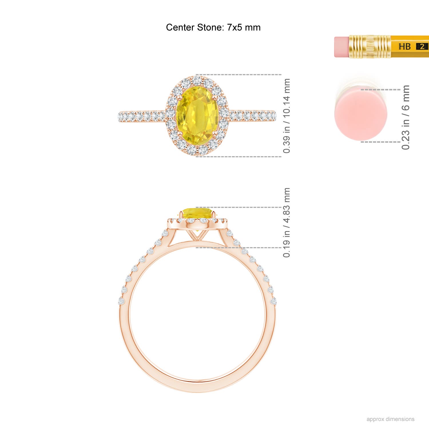 AA - Yellow Sapphire / 1.26 CT / 14 KT Rose Gold