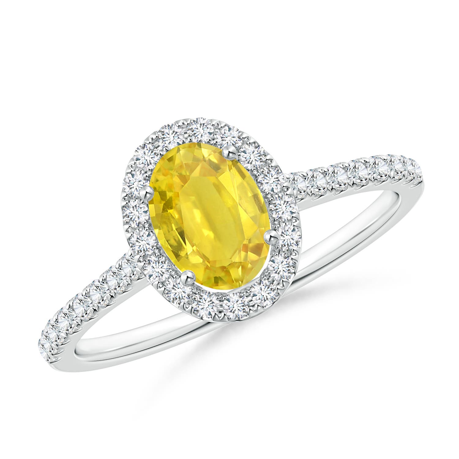 AA - Yellow Sapphire / 1.26 CT / 14 KT White Gold