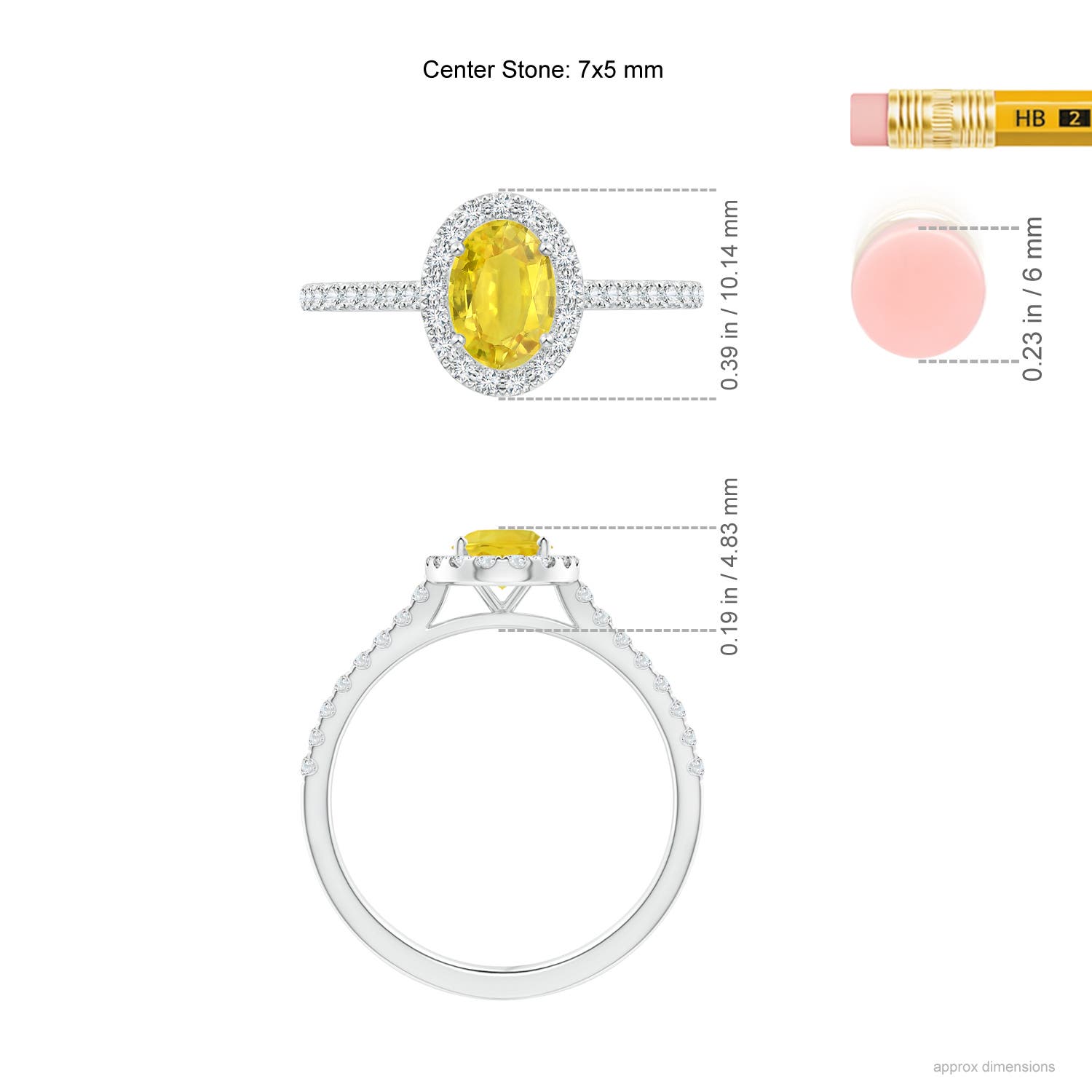 AA - Yellow Sapphire / 1.26 CT / 14 KT White Gold