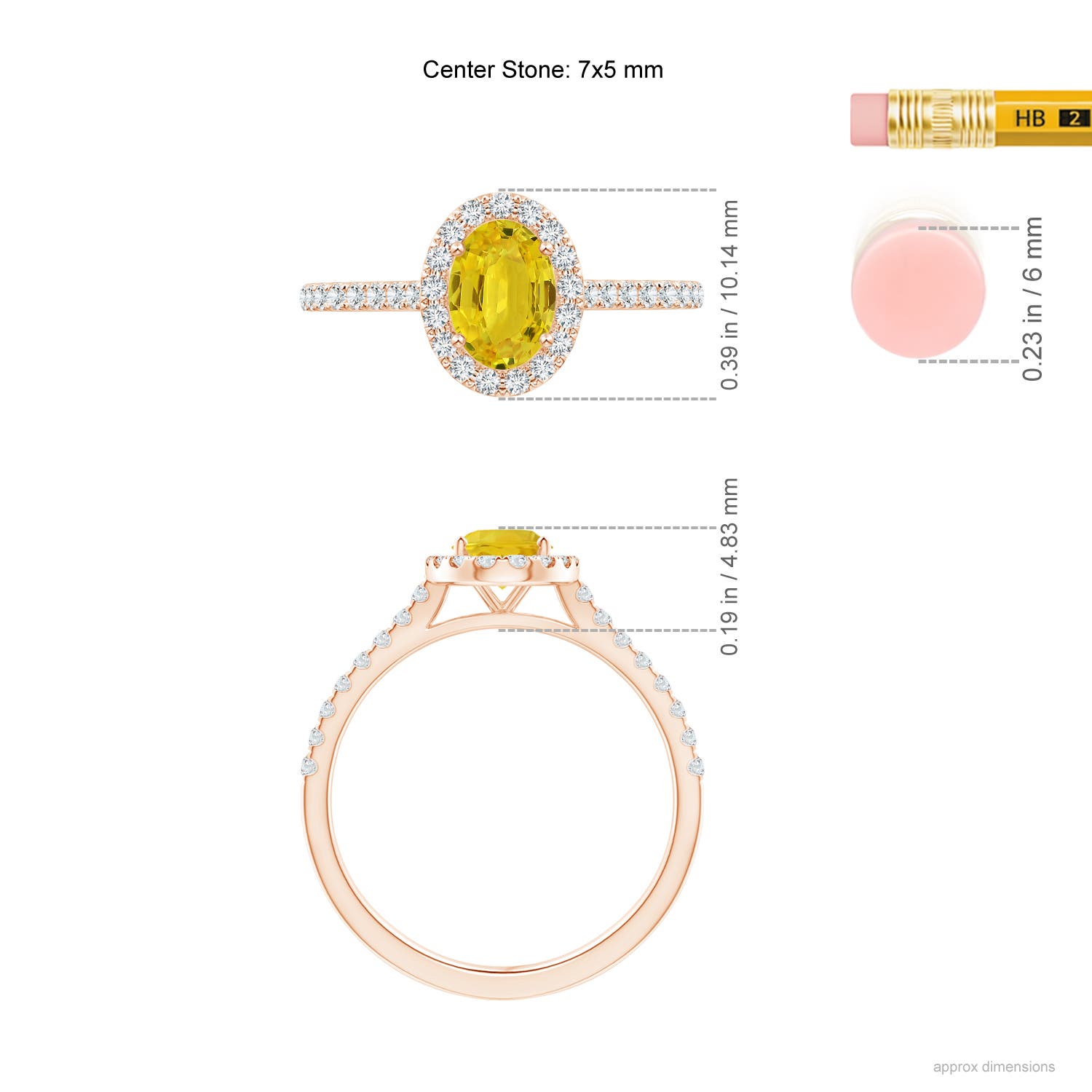 AAA - Yellow Sapphire / 1.26 CT / 14 KT Rose Gold