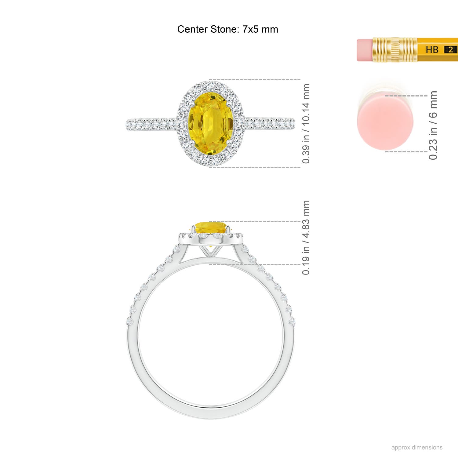 AAA - Yellow Sapphire / 1.26 CT / 14 KT White Gold