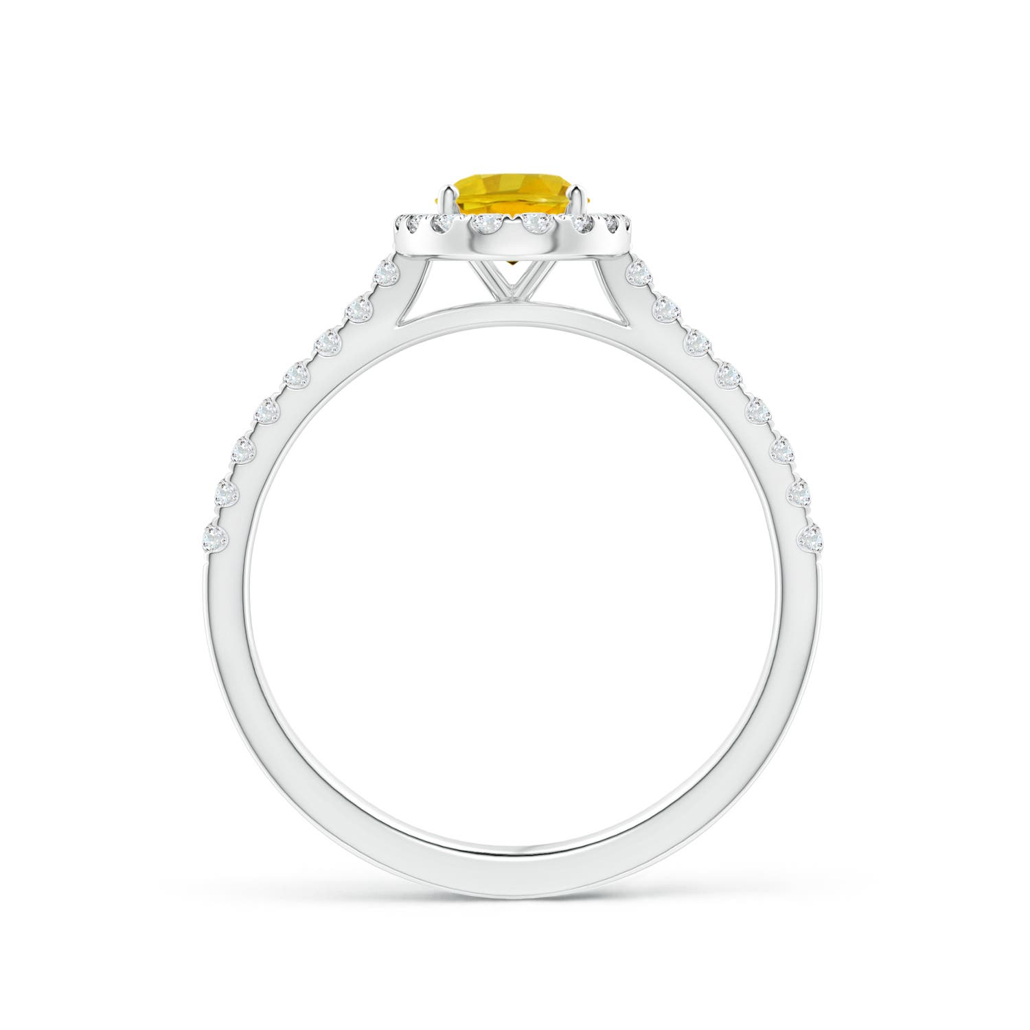 AAAA - Yellow Sapphire / 1.26 CT / 14 KT White Gold