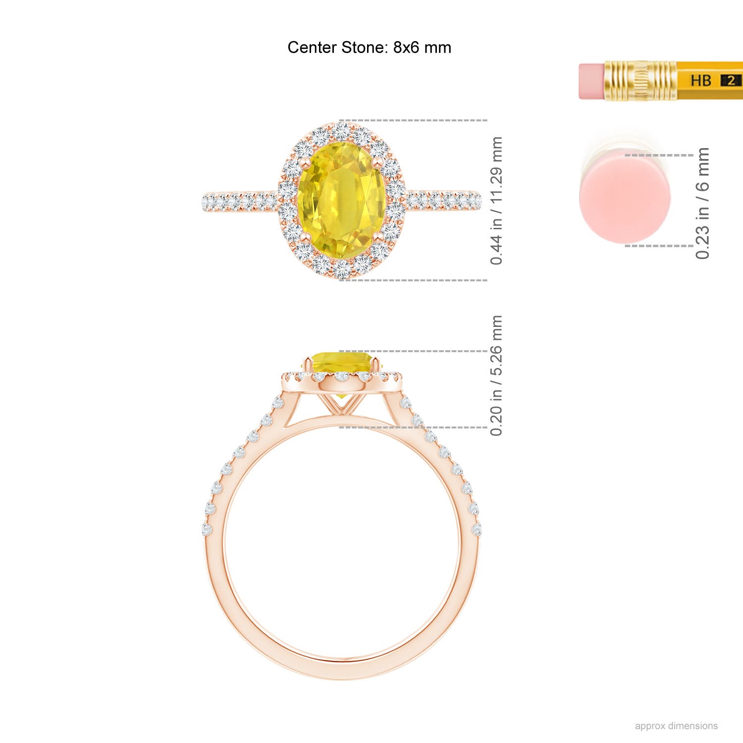 AA - Yellow Sapphire / 1.84 CT / 14 KT Rose Gold