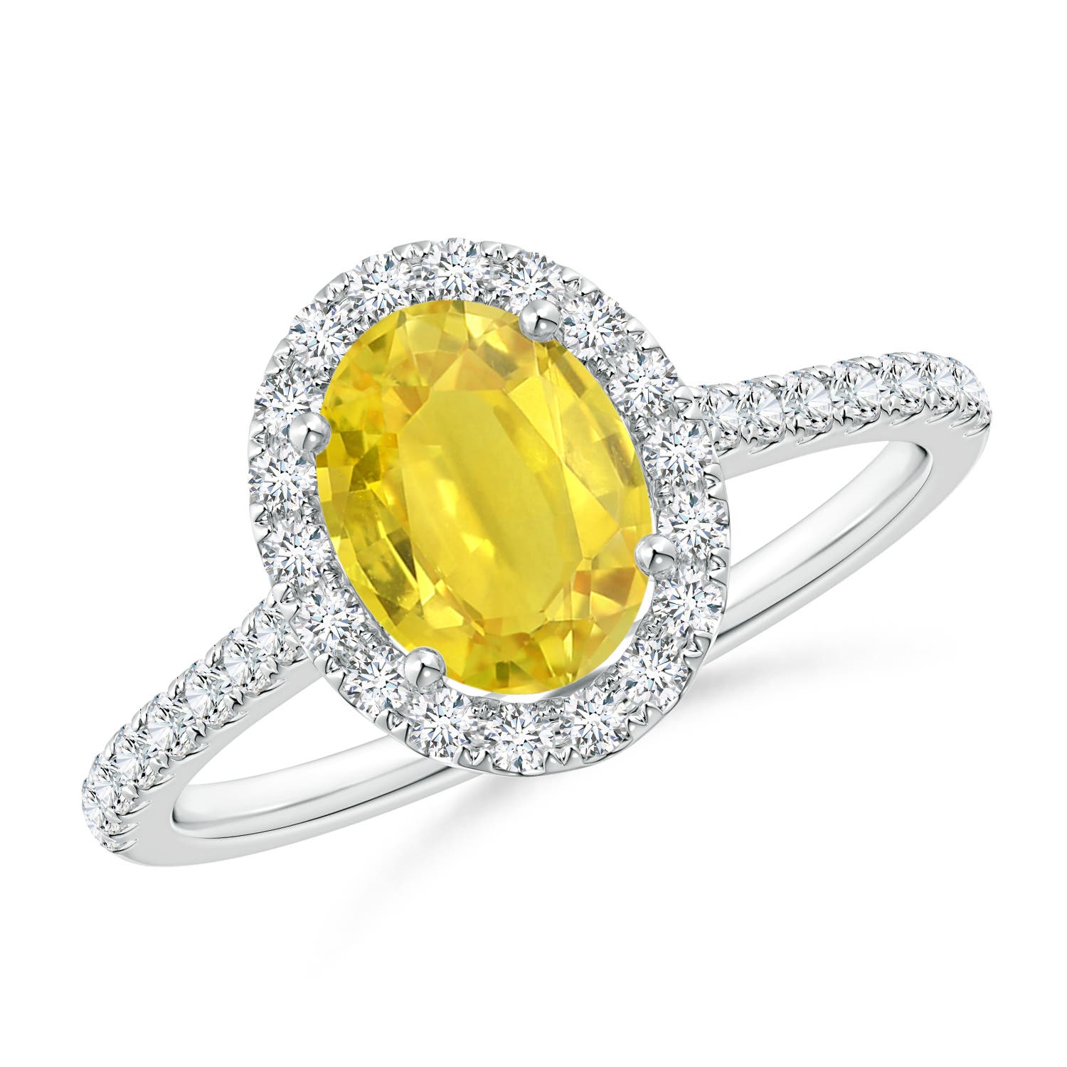 AA - Yellow Sapphire / 1.84 CT / 14 KT White Gold