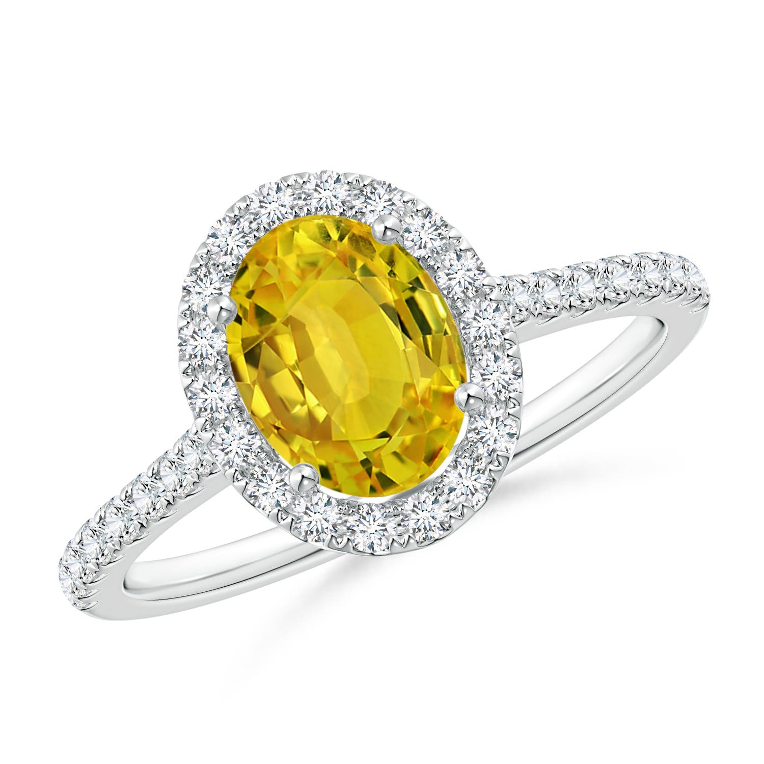 AAAA - Yellow Sapphire / 1.84 CT / 14 KT White Gold