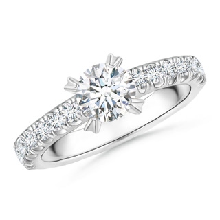 6mm GVS2 Prong-Set Round Diamond Solitaire Engagement Ring in White Gold