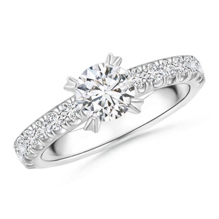 6mm HSI2 Prong-Set Round Diamond Solitaire Engagement Ring in White Gold