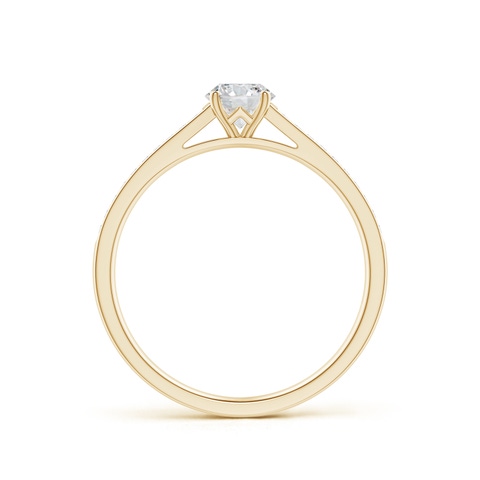 4.8mm HSI2 Prong-Set Solitaire Round Diamond Cathedral Ring in 18K Yellow Gold