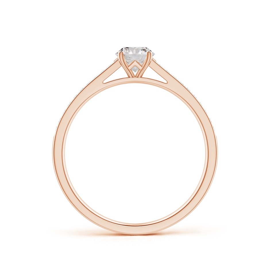 4.8mm IJI1I2 Prong-Set Solitaire Round Diamond Cathedral Ring in Rose Gold side 199