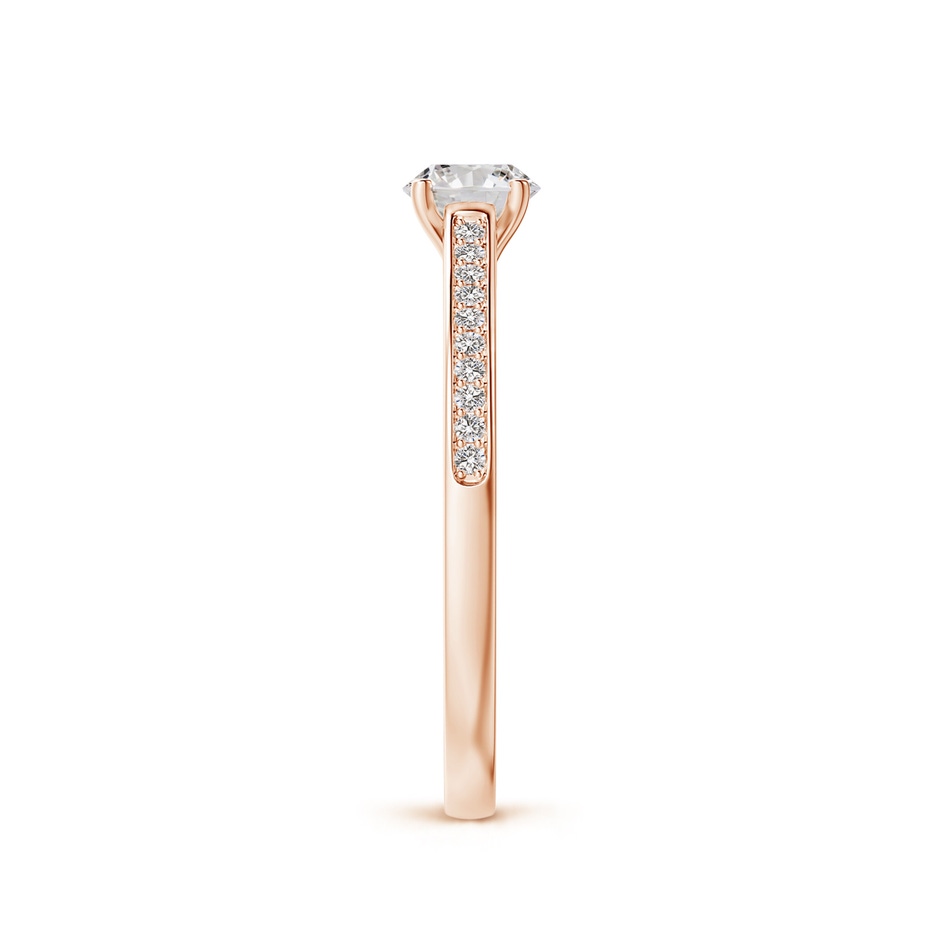 4.8mm IJI1I2 Prong-Set Solitaire Round Diamond Cathedral Ring in Rose Gold side 299