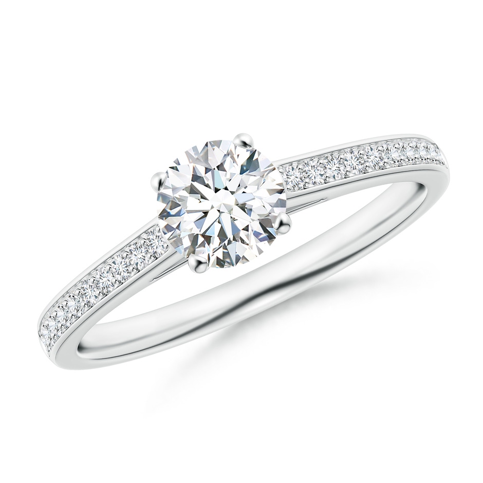 5.5mm GVS2 Prong-Set Solitaire Round Diamond Cathedral Ring in P950 Platinum 