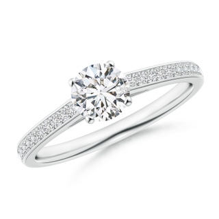 5.5mm HSI2 Prong-Set Solitaire Round Diamond Cathedral Ring in P950 Platinum