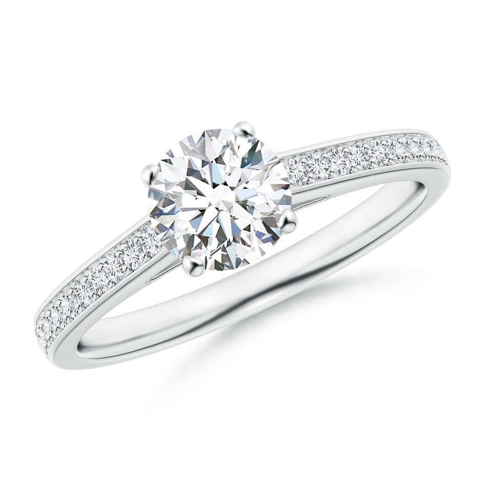 6.1mm GVS2 Prong-Set Solitaire Round Diamond Cathedral Ring in P950 Platinum 