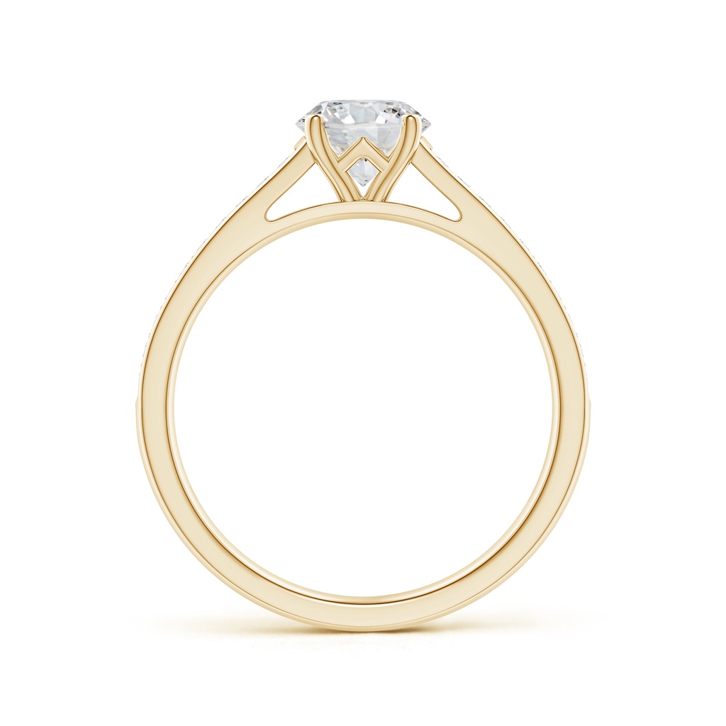 6.1mm HSI2 Prong-Set Solitaire Round Diamond Cathedral Ring in Yellow Gold Side-1