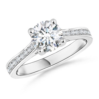 6.5mm GVS2 Prong-Set Solitaire Round Diamond Cathedral Ring in P950 Platinum