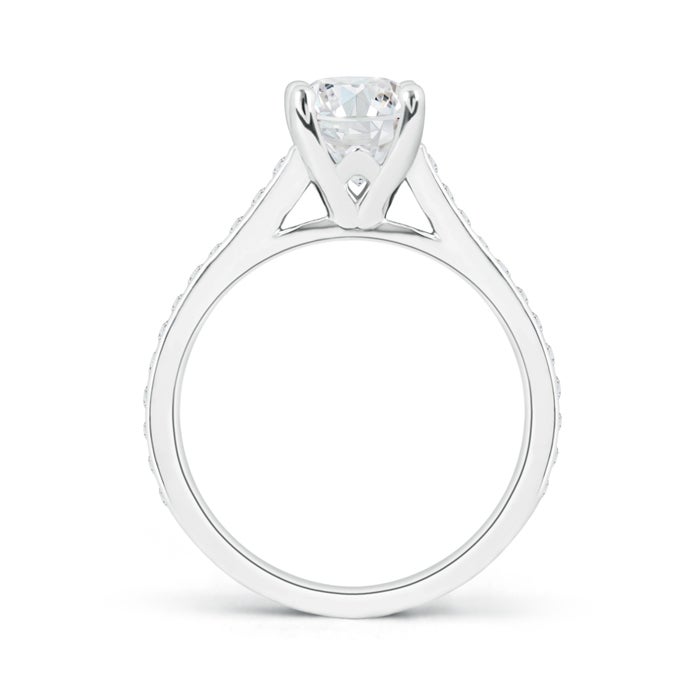 Prong-Set Solitaire Round Natural Diamond Cathedral Ring