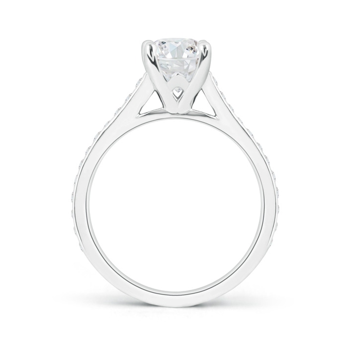 6.5mm GVS2 Prong-Set Solitaire Round Diamond Cathedral Ring in White Gold Product Image