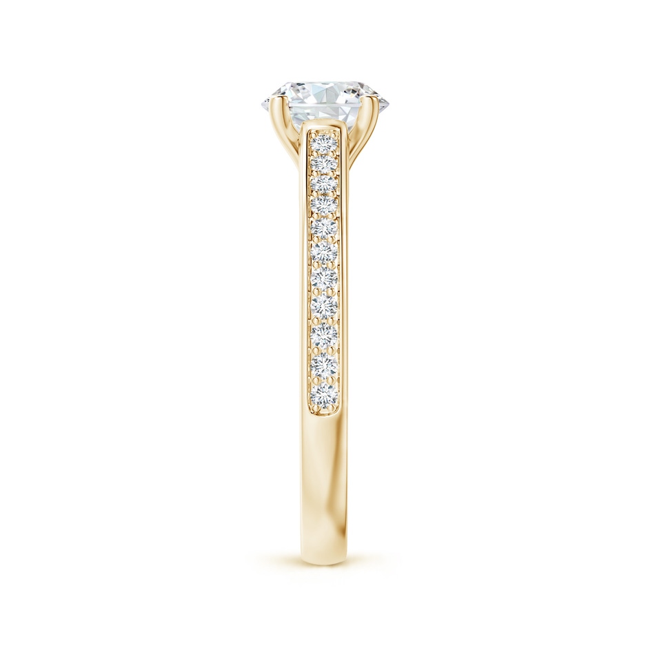 6.5mm GVS2 Prong-Set Solitaire Round Diamond Cathedral Ring in Yellow Gold side 299