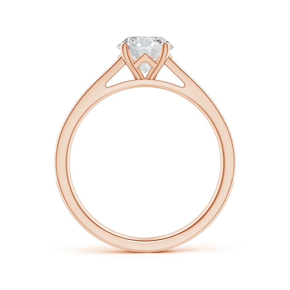 6.5mm HSI2 Prong-Set Solitaire Round Diamond Cathedral Ring in Rose Gold side 199