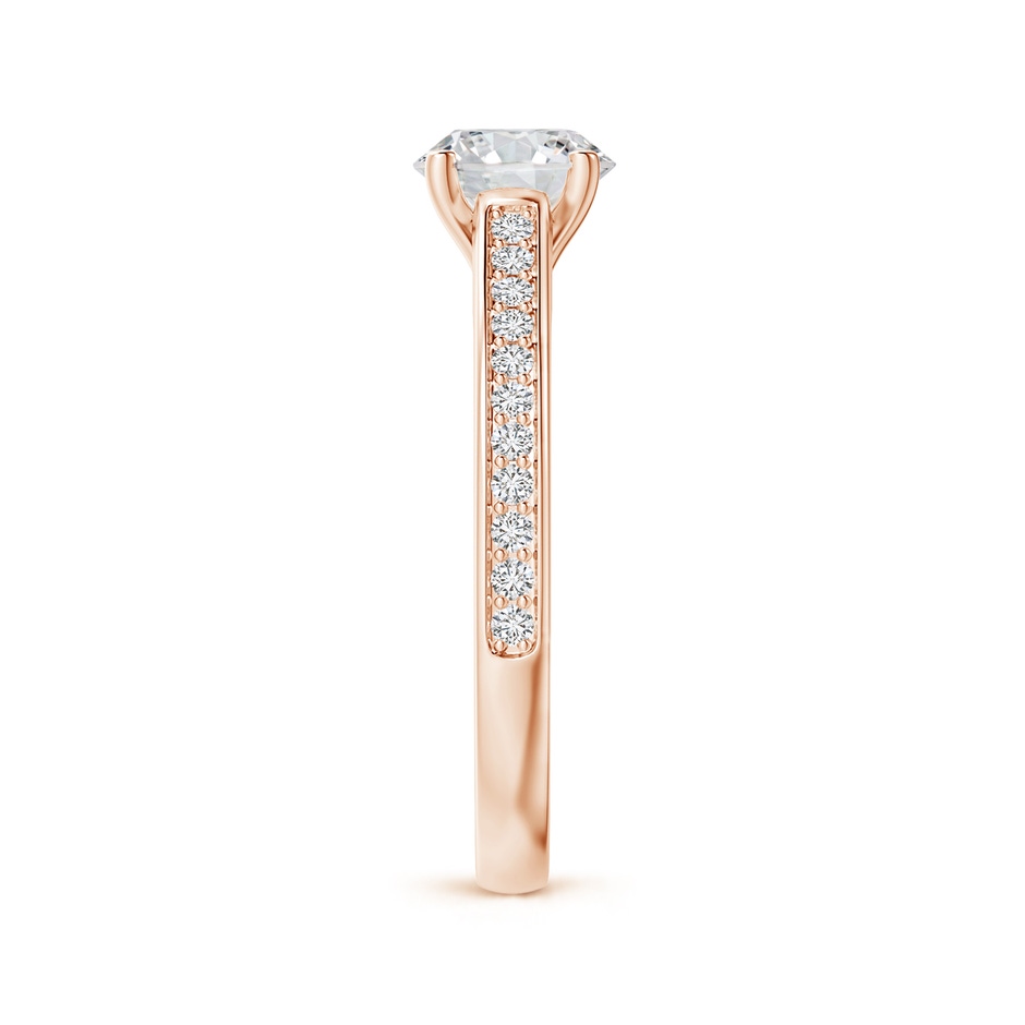 6.5mm HSI2 Prong-Set Solitaire Round Diamond Cathedral Ring in Rose Gold side 299
