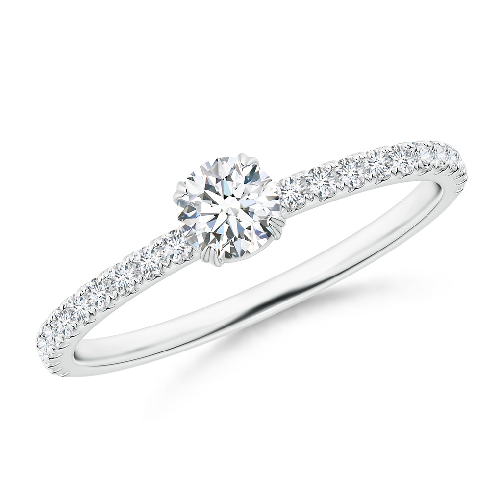 4.1mm GVS2 Classic Round Diamond Solitaire Ring with Accents in P950 Platinum