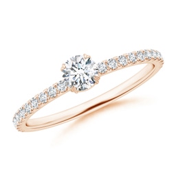 Side Stones Rose Gold Diamond Rings