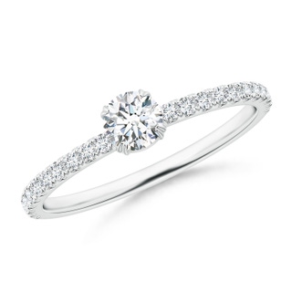 4.1mm GVS2 Classic Round Diamond Solitaire Ring with Accents in White Gold