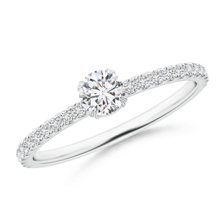 4.1mm HSI2 Classic Round Diamond Solitaire Ring with Accents in White Gold