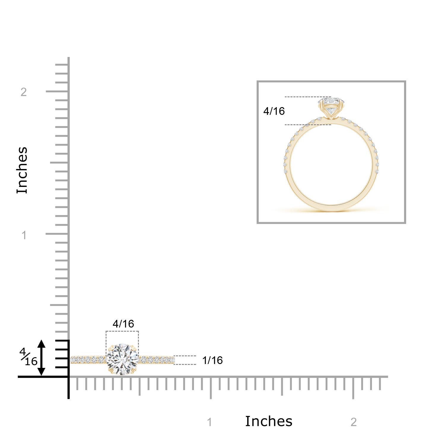 H, SI2 / 0.85 CT / 14 KT Yellow Gold