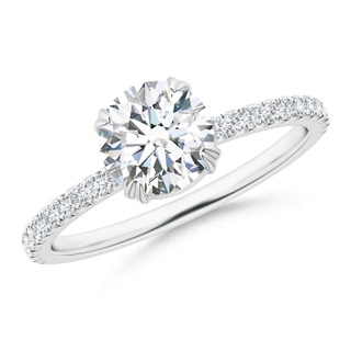 6.5mm GVS2 Classic Round Diamond Solitaire Ring with Accents in P950 Platinum