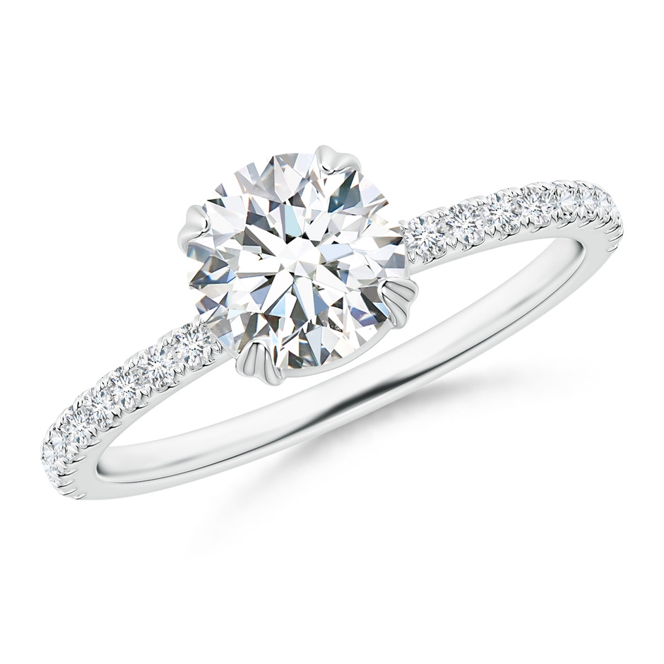 6.5mm GVS2 Classic Round Diamond Solitaire Ring with Accents in P950 Platinum 