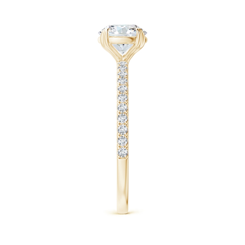 6.5mm GVS2 Classic Round Diamond Solitaire Ring with Accents in Yellow Gold side-2