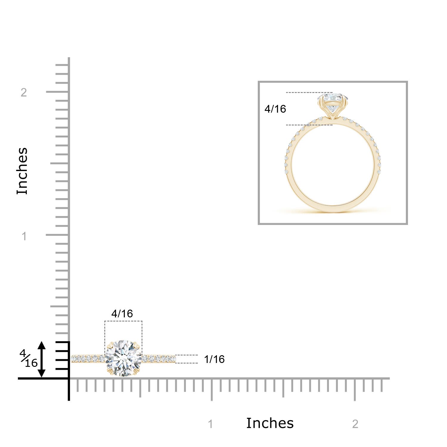 G, VS2 / 1.25 CT / 14 KT Yellow Gold