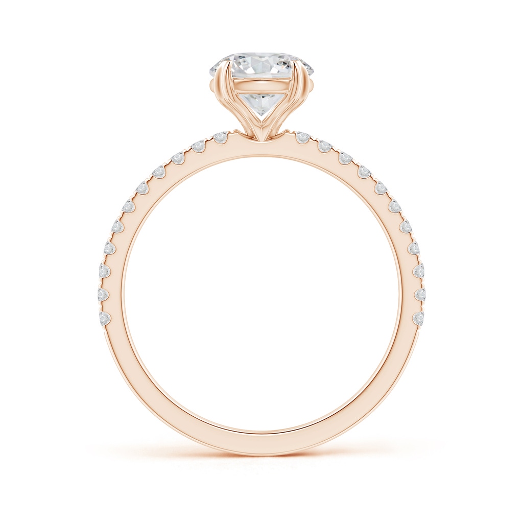 6.5mm HSI2 Classic Round Diamond Solitaire Ring with Accents in Rose Gold Side-1