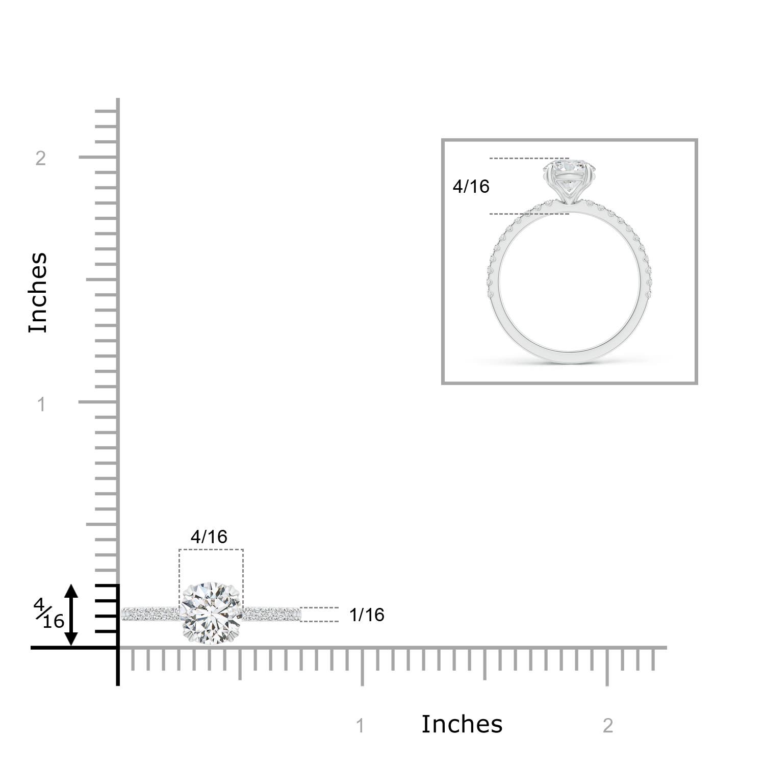 H, SI2 / 1.25 CT / 14 KT White Gold