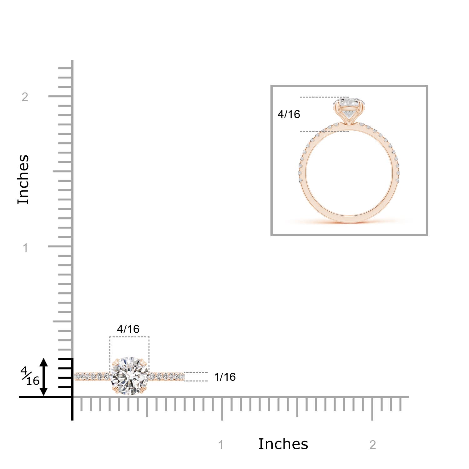 I-J, I1-I2 / 1.25 CT / 14 KT Rose Gold