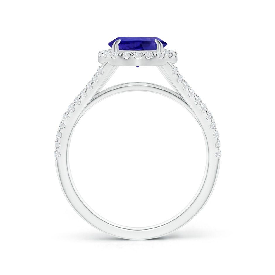 12.07x8.06x5.30mm AAA GIA Certified Pear-Shaped Tanzanite Halo Split Shank Ring in White Gold Side 199